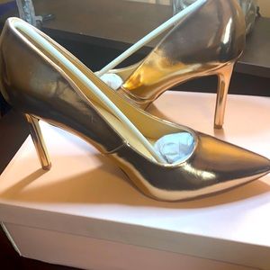 Gold high heels